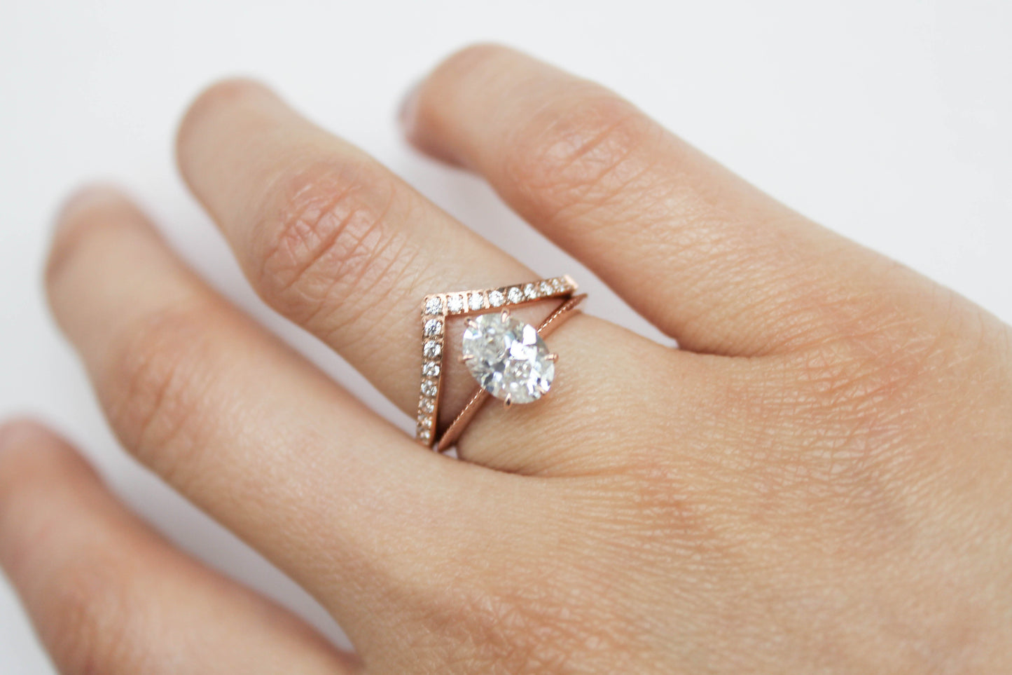 1.5CT Ova Moissanite Art Deco Solitaire Engagement Ring