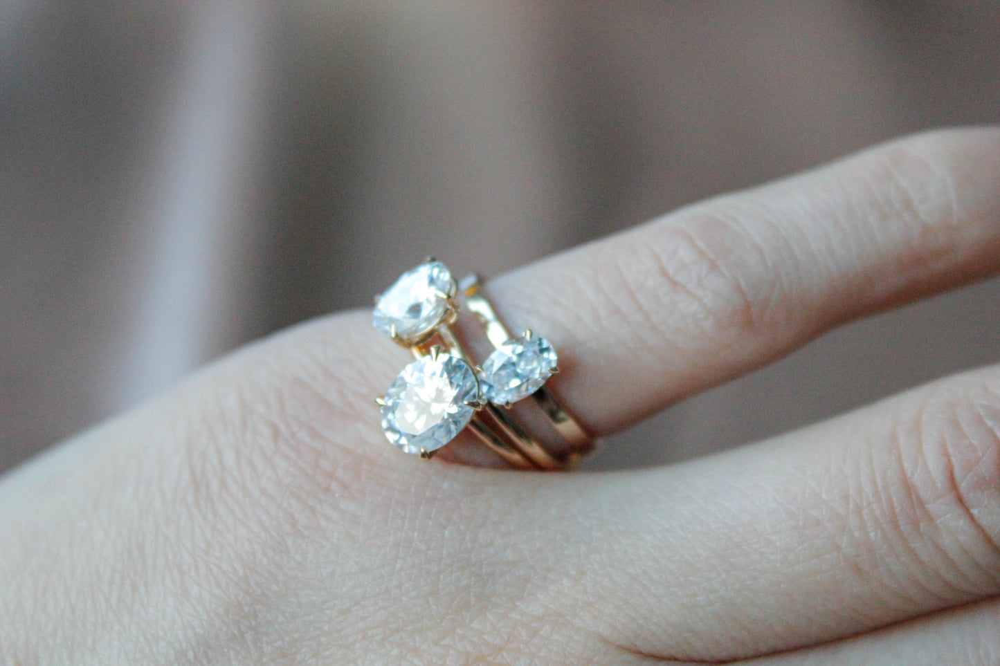 1.5 CT Oval Cut Moissanite Solitaire Ring