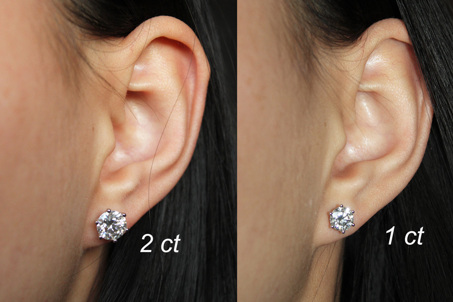 Six Prongs Moissanite Stud Earrings