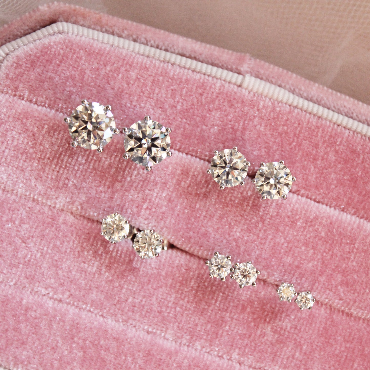 Six Prongs Moissanite Stud Earrings