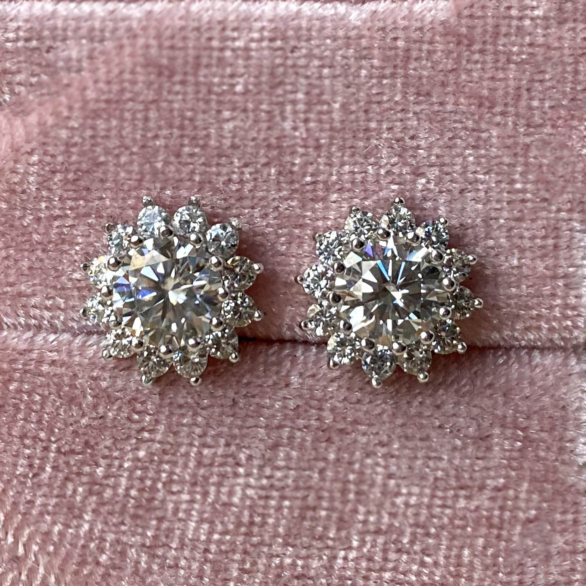 Sunflower Moissanite Stud Earrings