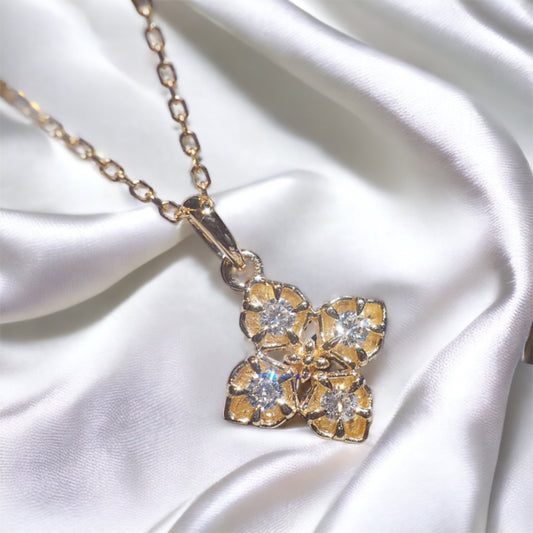 Vintage Clover Diamond Necklace