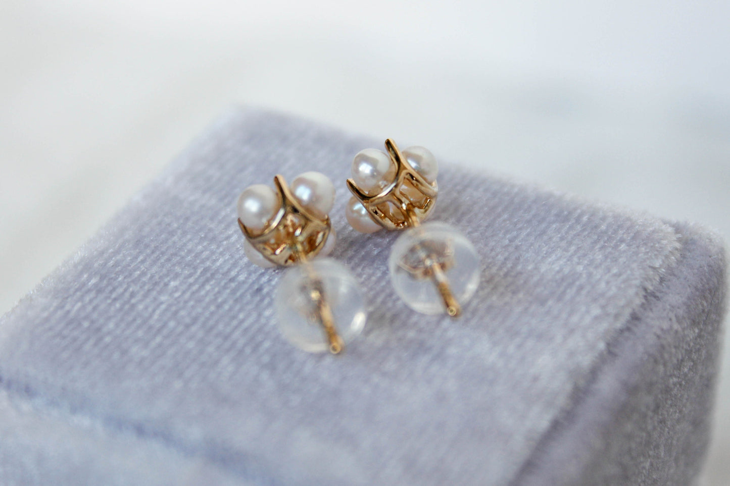 Clover Flower Akoya Pearl Earrings