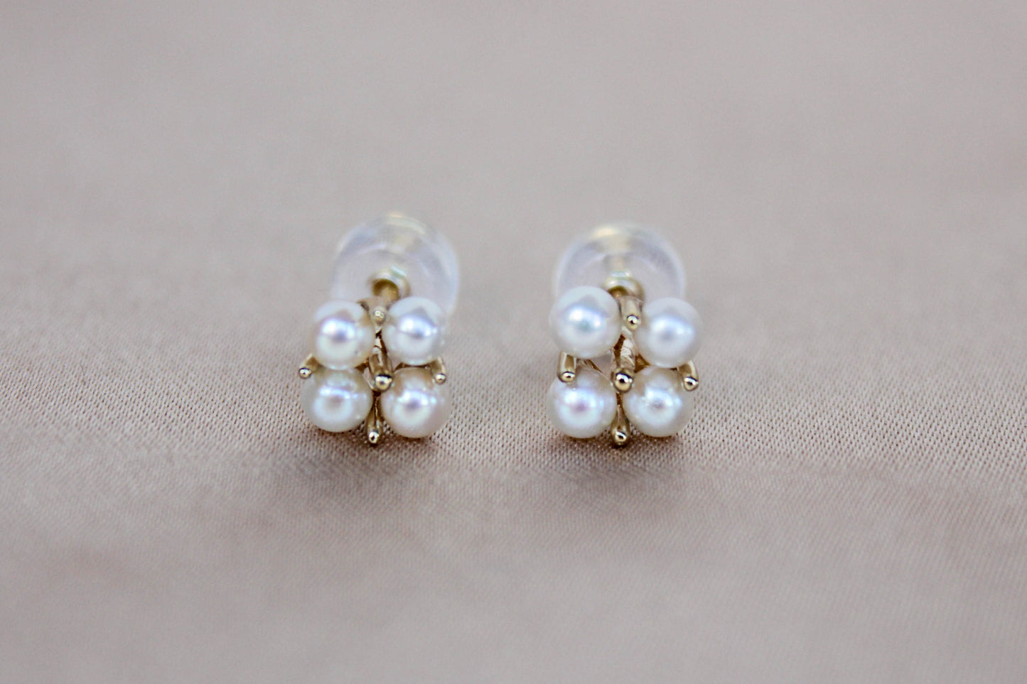 Clover Flower Akoya Pearl Earrings