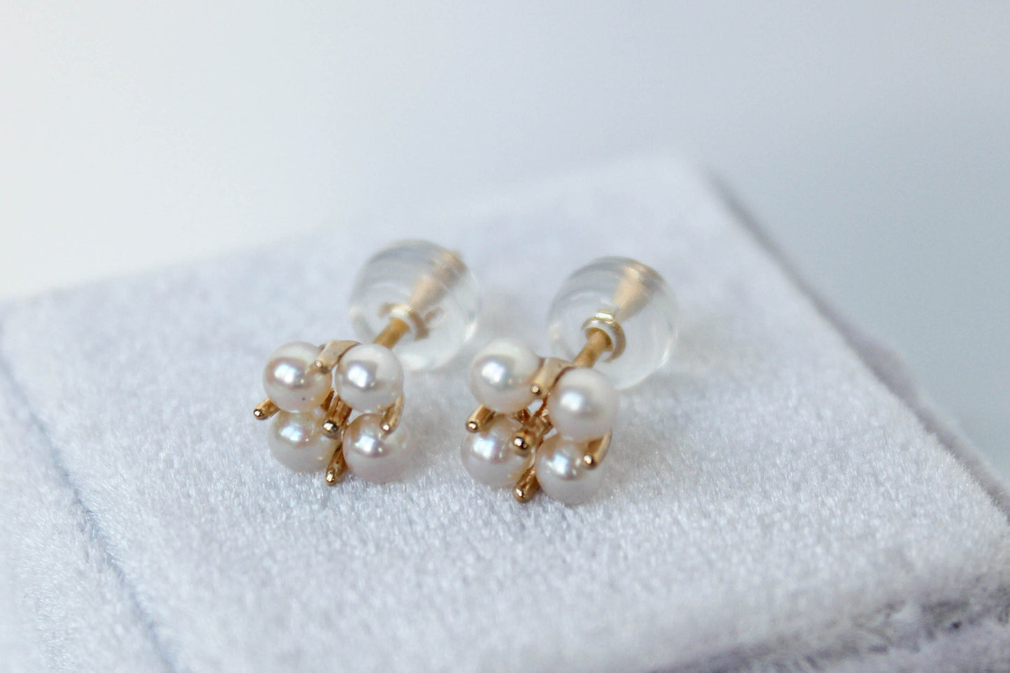 Clover Flower Akoya Pearl Earrings