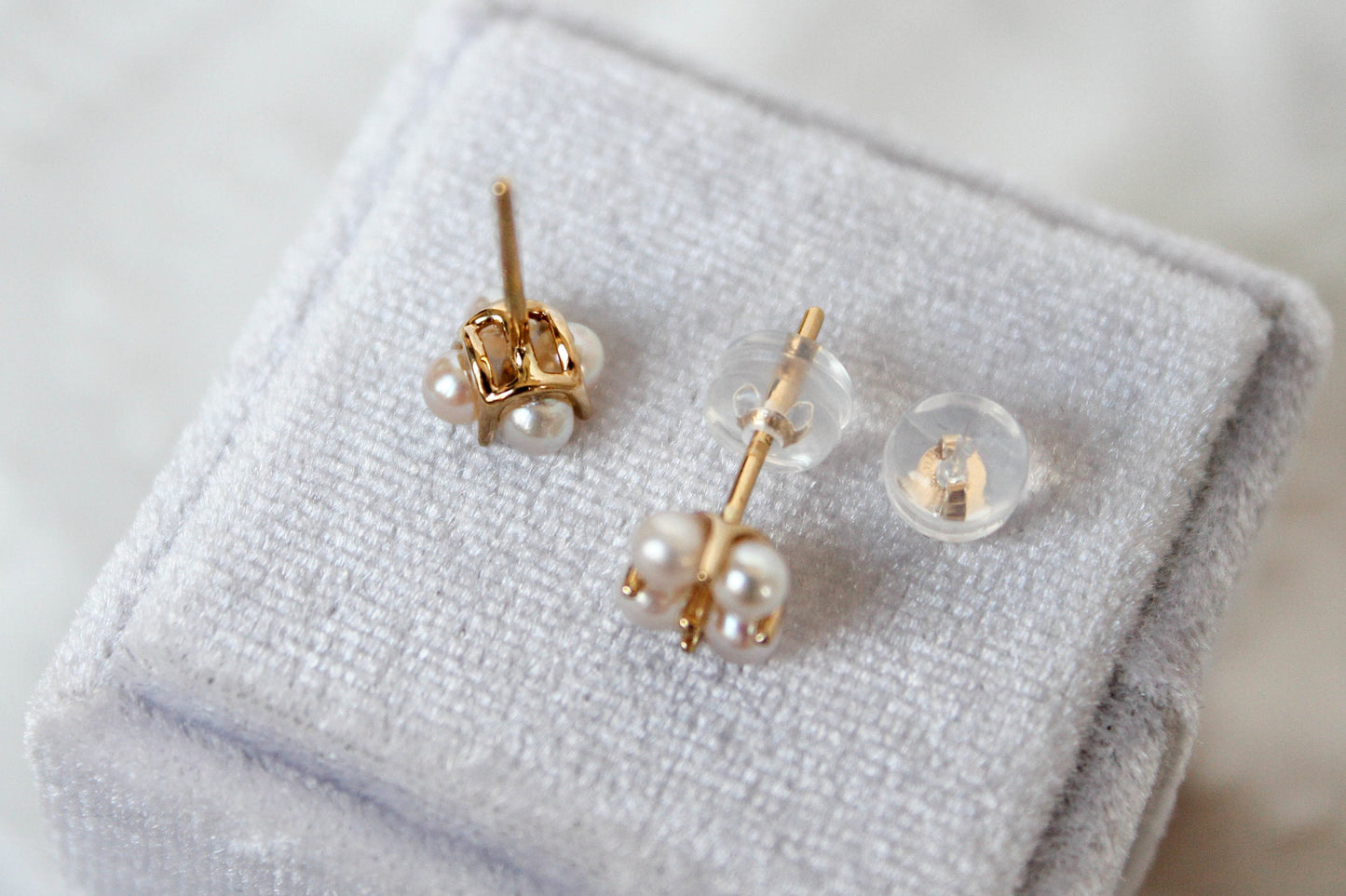 Clover Flower Akoya Pearl Earrings