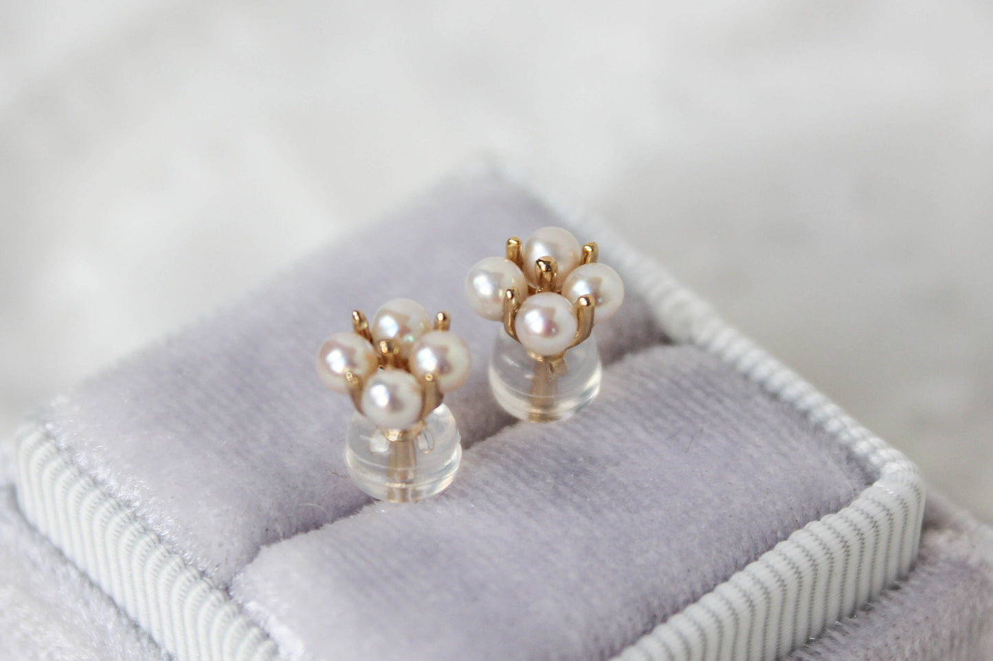 Clover Flower Akoya Pearl Earrings