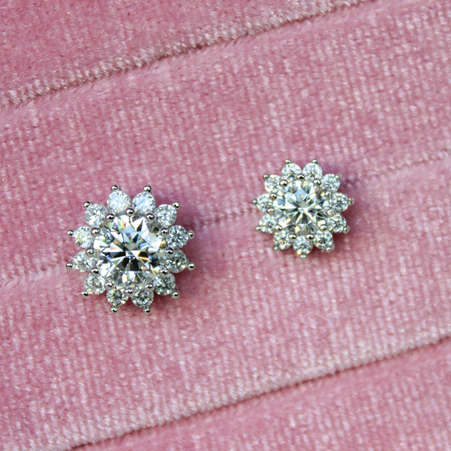 Sunflower Moissanite Stud Earrings