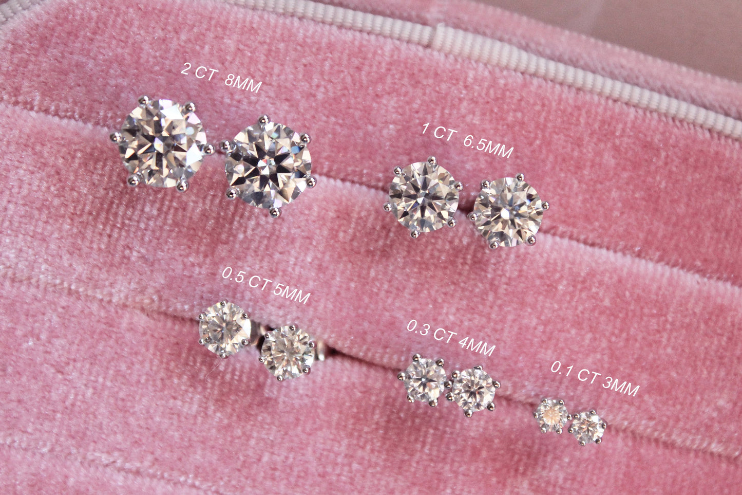 Six Prongs Moissanite Stud Earrings