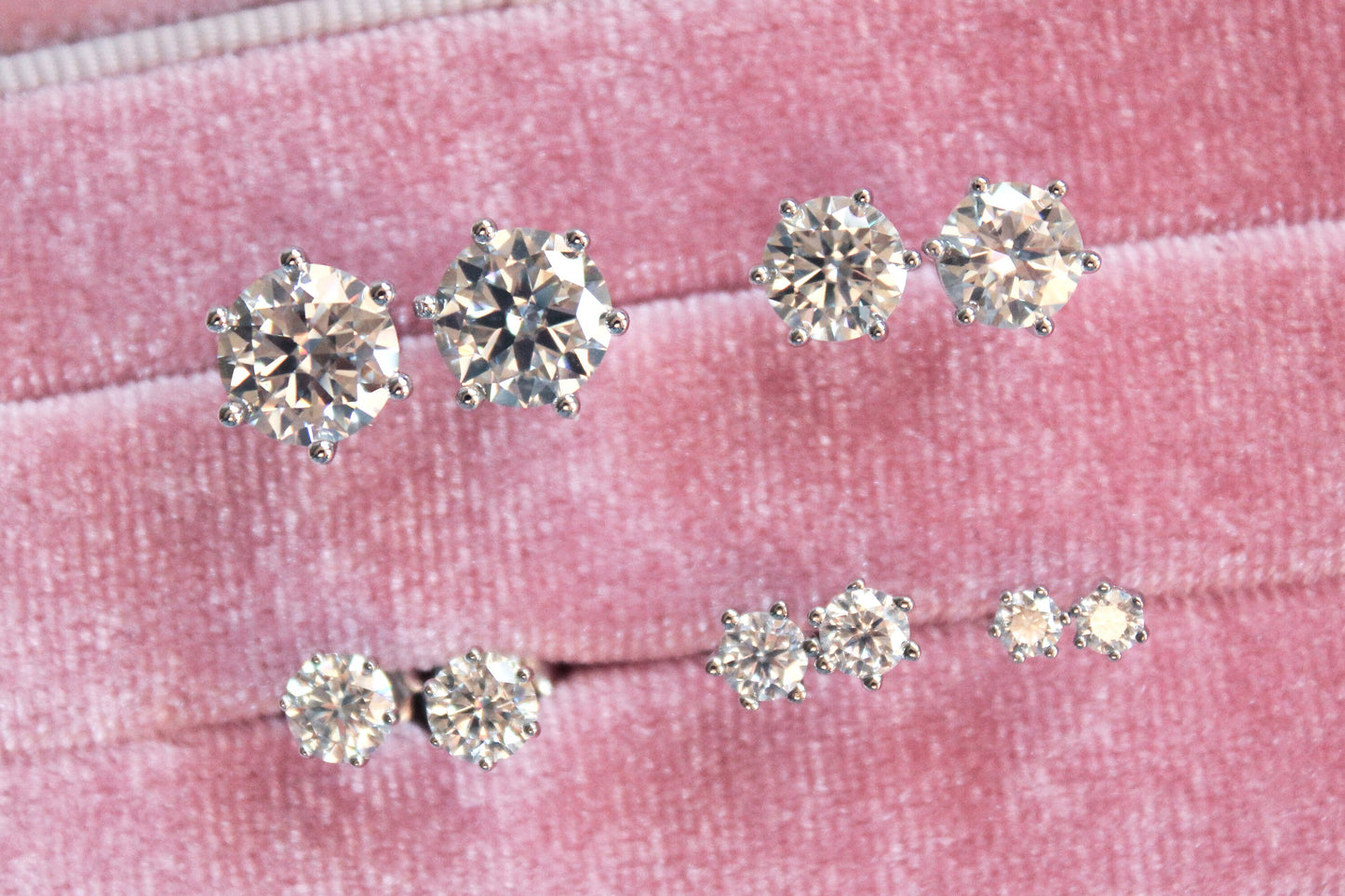 Six Prongs Moissanite Stud Earrings