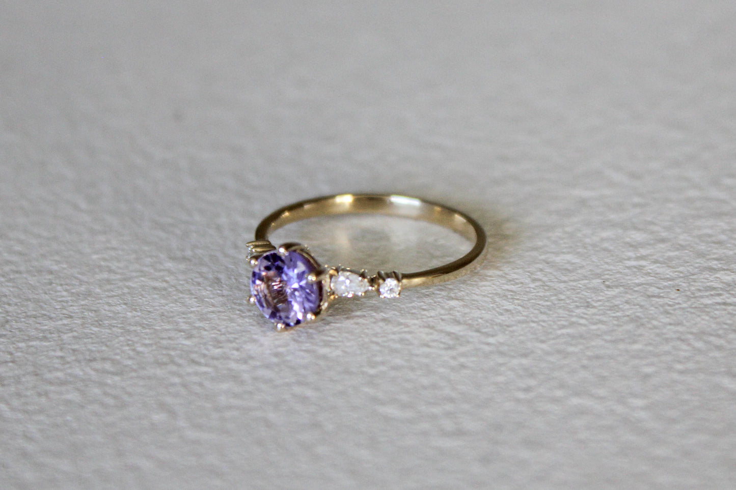 Lavender Tanzinite Five Stone Ring