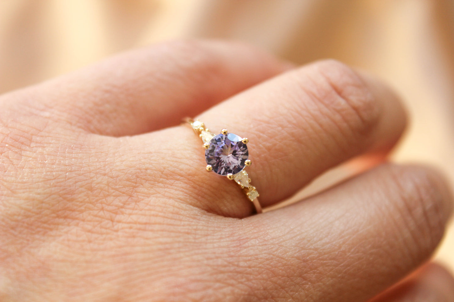 Lavender Tanzinite Five Stone Ring