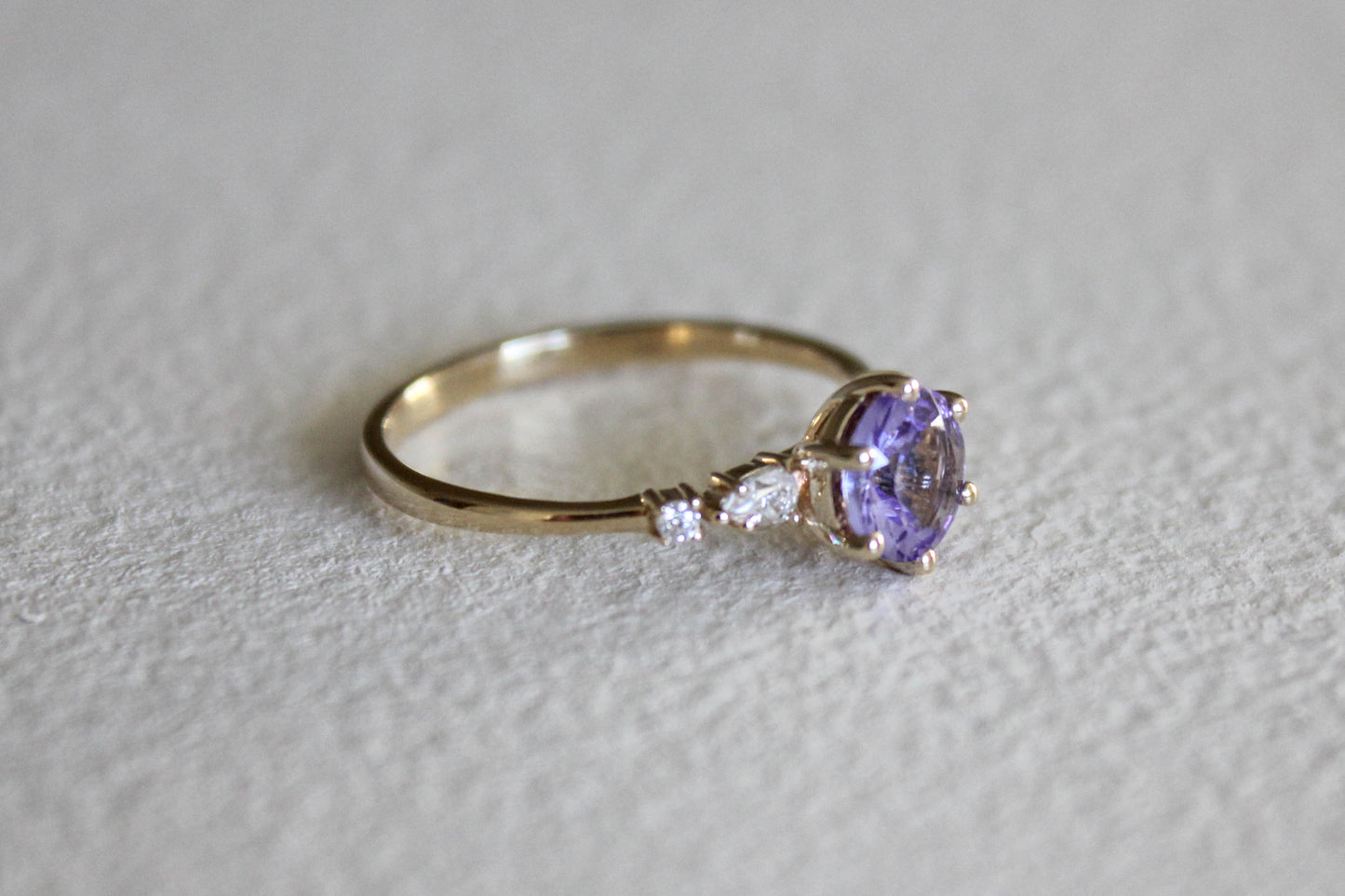 Lavender Tanzinite Five Stone Ring