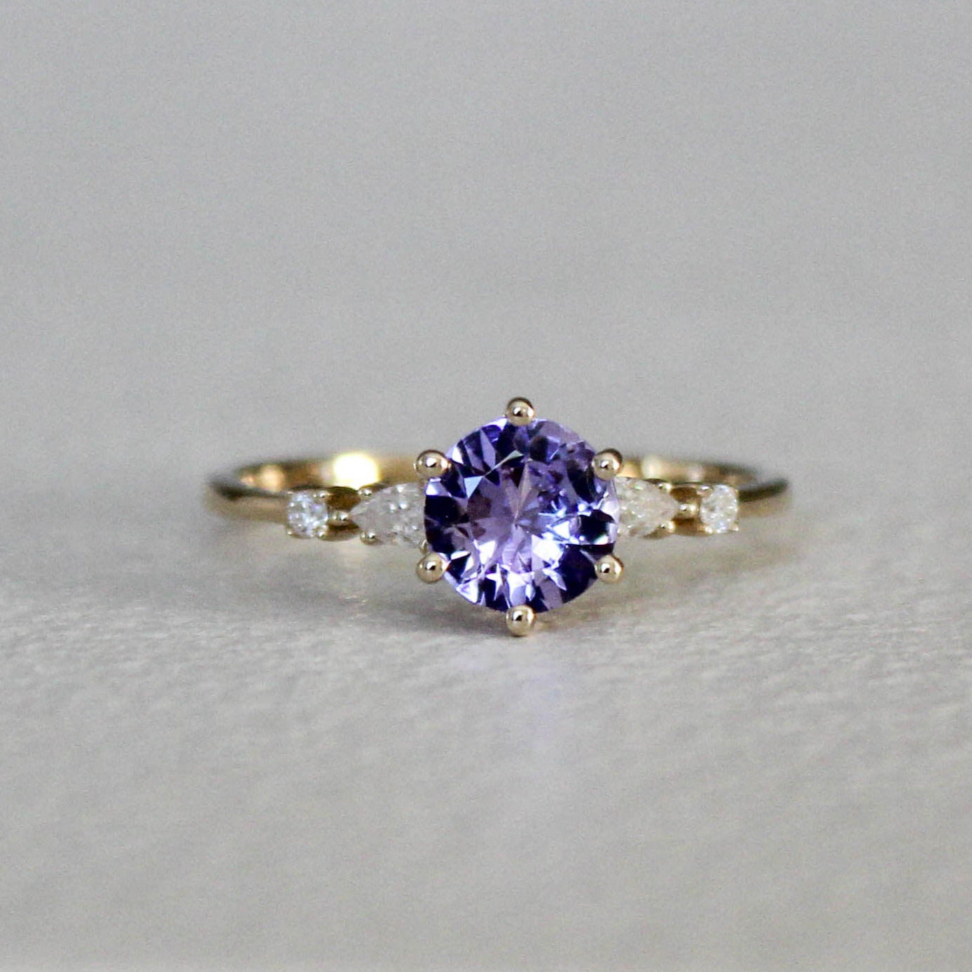 Lavender Tanzinite Five Stone Ring