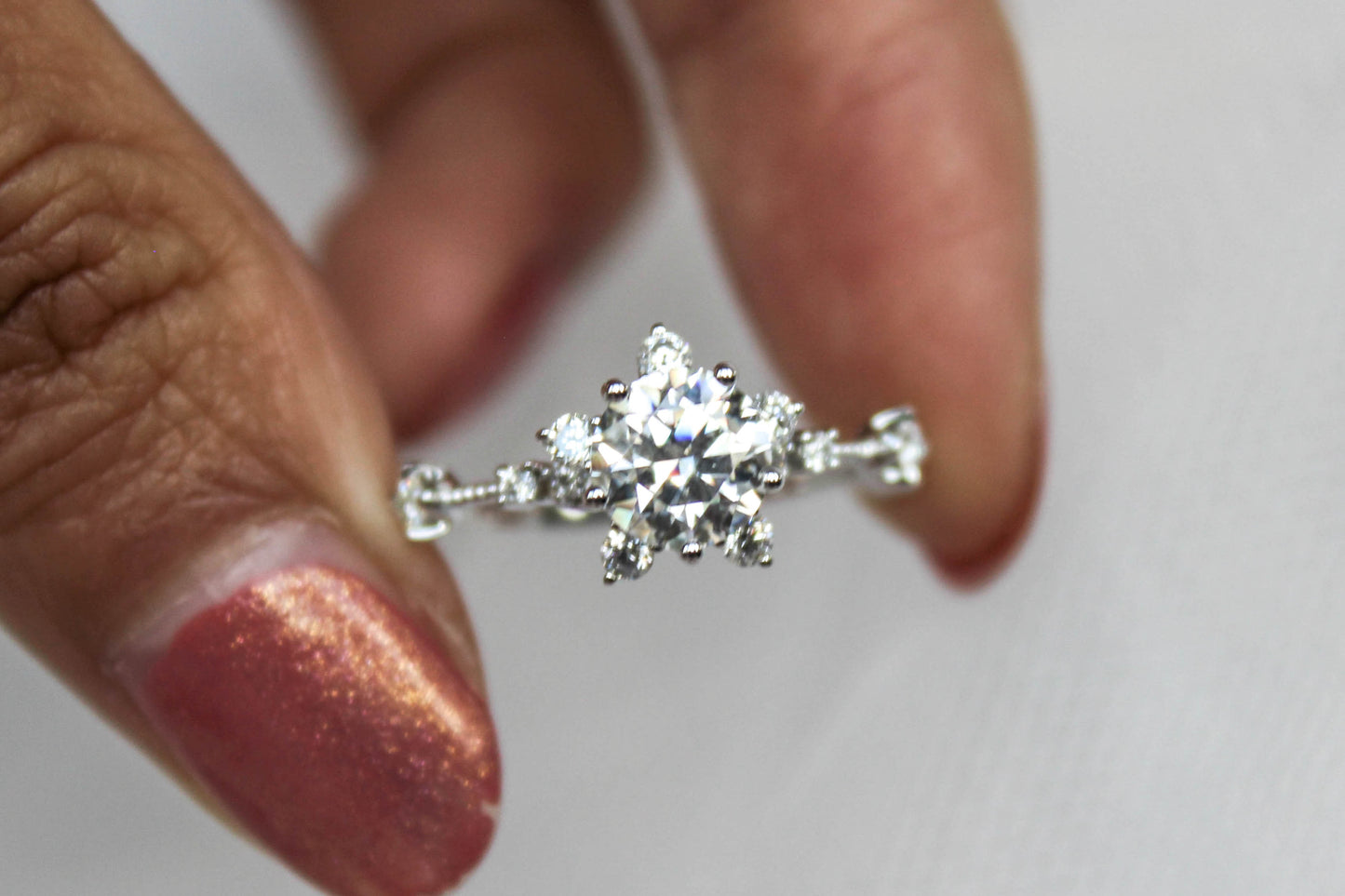 Starburst Flower Moissanite Celestial Ring