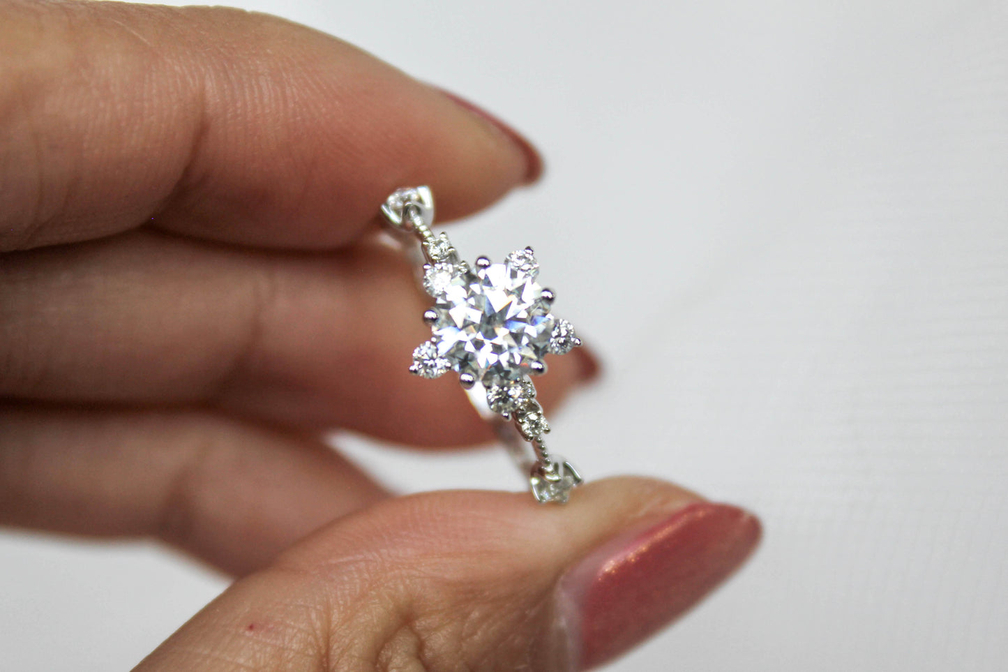 Starburst Flower Moissanite Celestial Ring