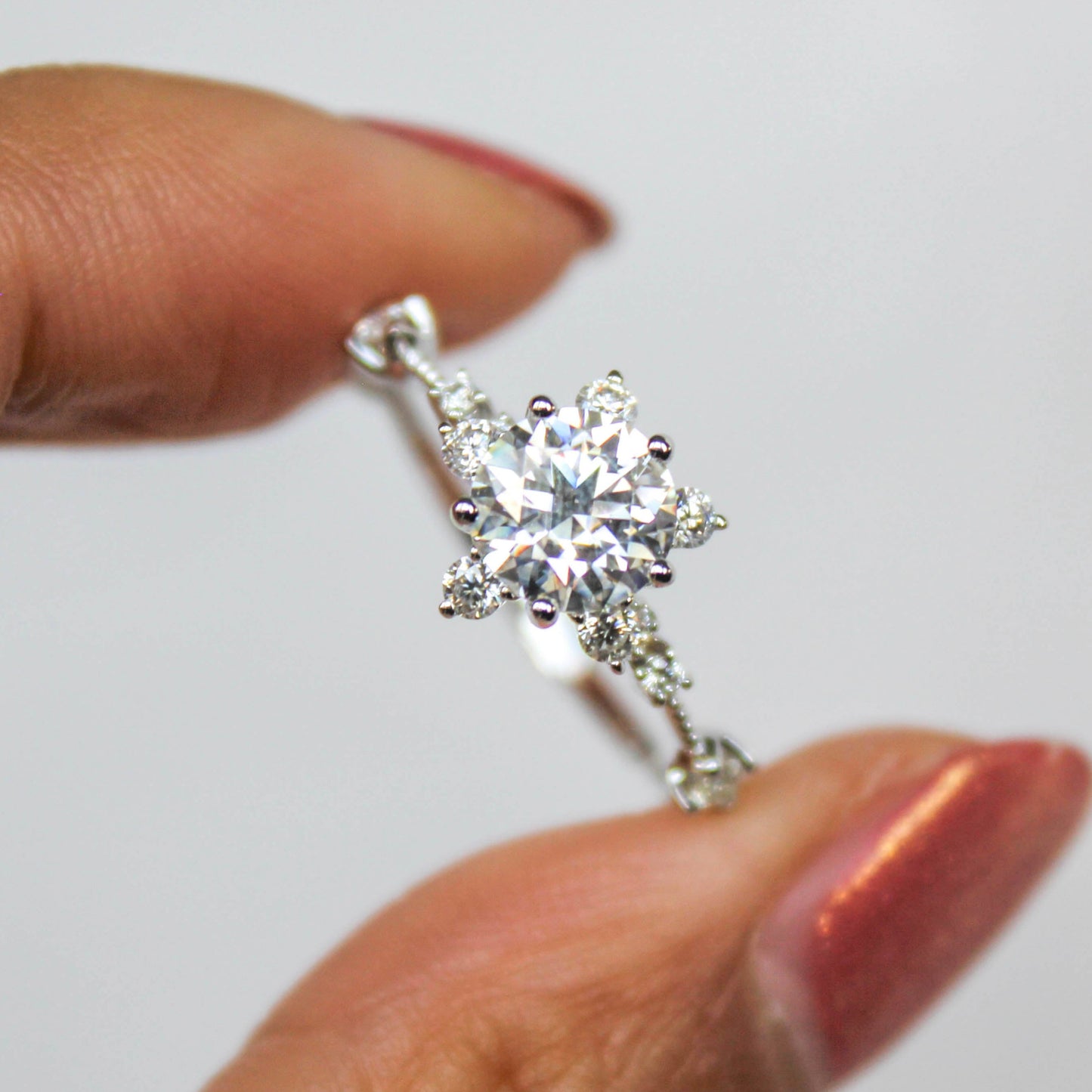 Starburst Flower Moissanite Celestial Ring