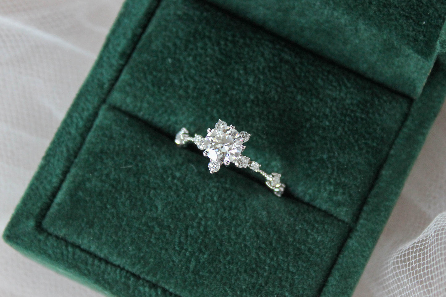 Starburst Flower Moissanite Celestial Ring