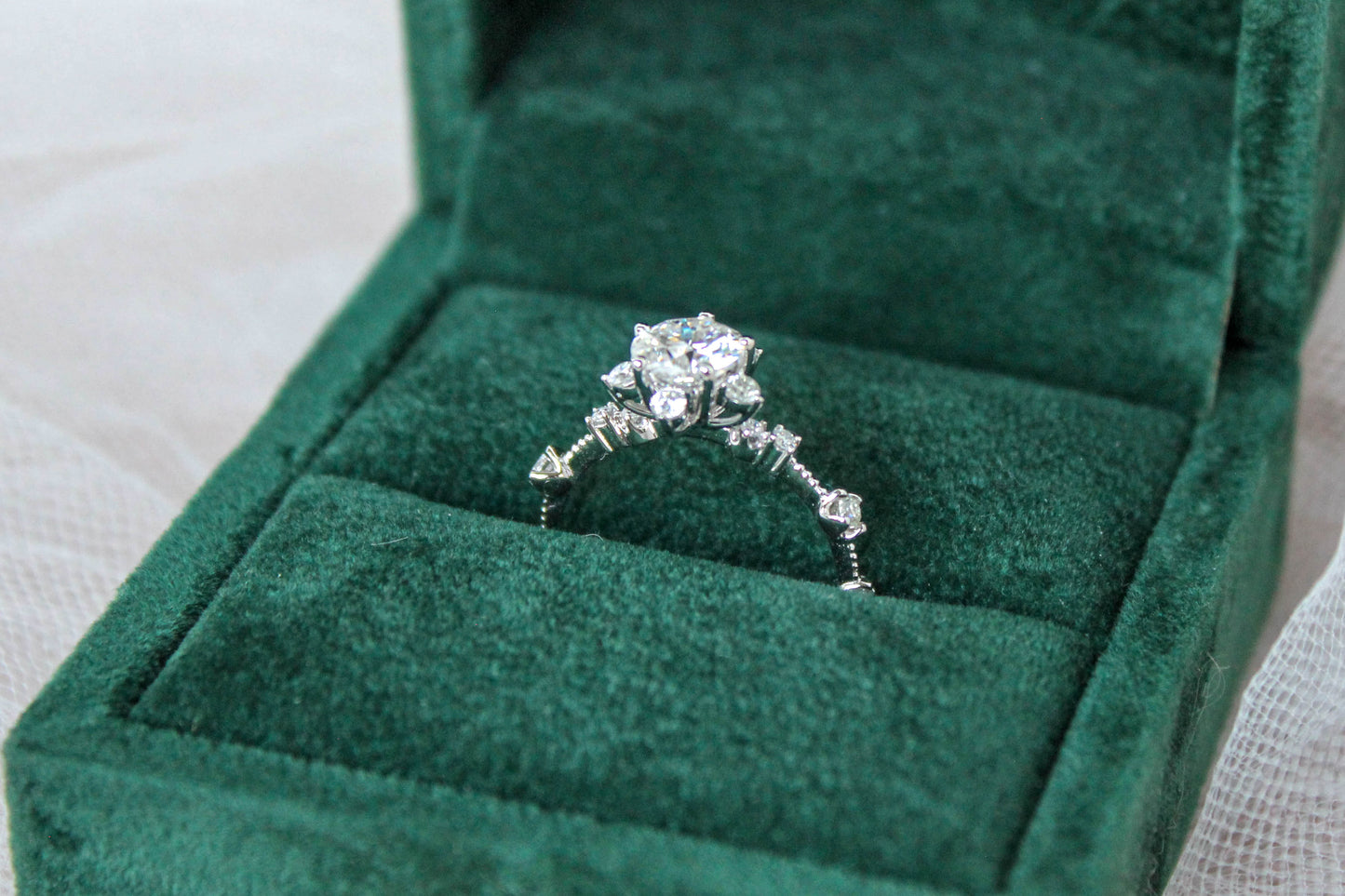 Starburst Flower Moissanite Celestial Ring