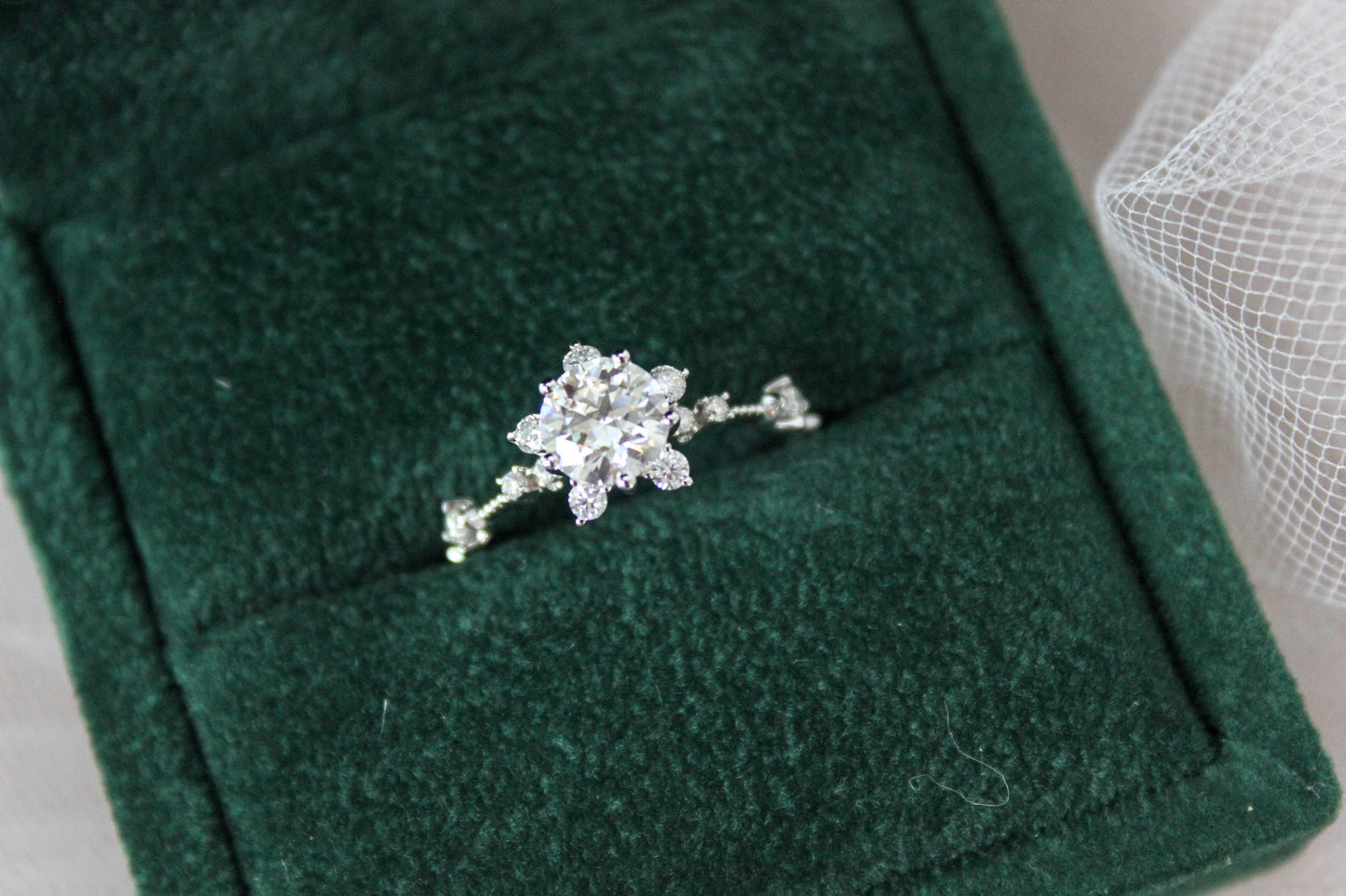 Starburst Flower Moissanite Celestial Ring